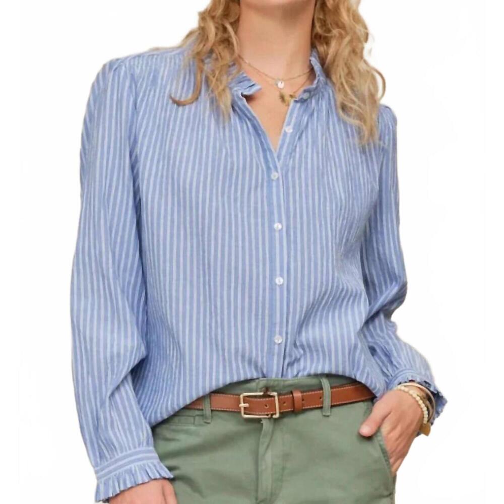 NEW M.A.B.E. chrissie long sleeve top in blue stripe